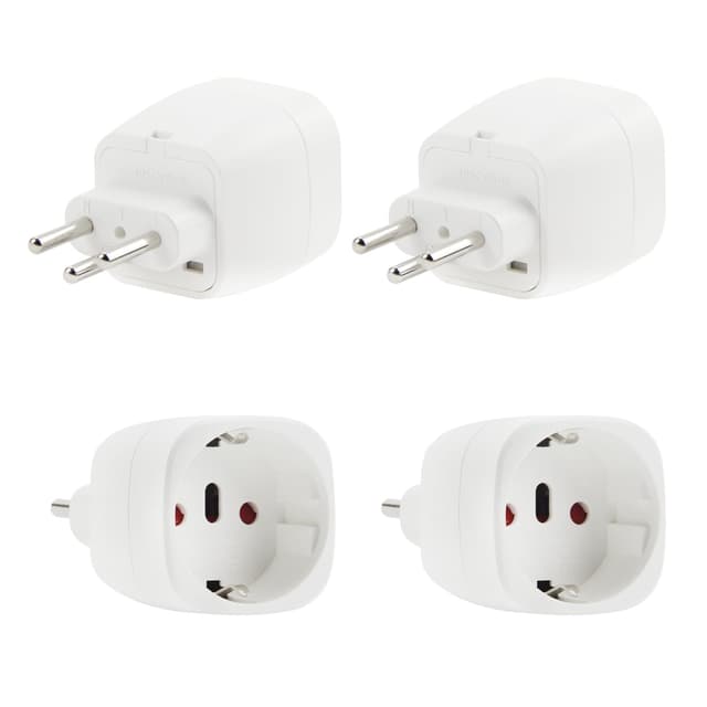 🔌🌍 OMIGA Adapter Schweiz Deutschland 4 Stück Mehrfachsteckdose Eurostecker Adapter Reiseadapter für Indien Typ D EU nach Indien Malediven Reiseadapter (Weiß) - Sonderangebot!