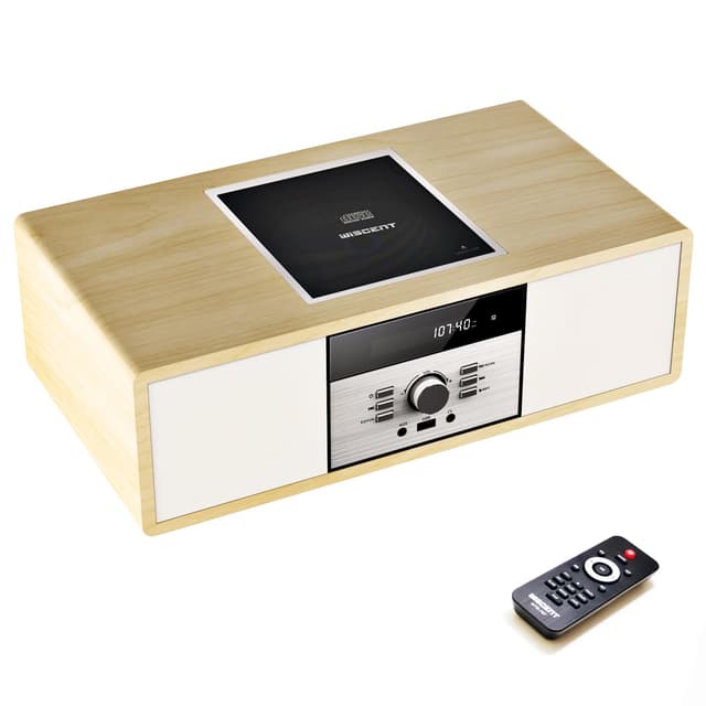 Kompaktanlagen Nostalgische Bluetooth-Stereoanlage | WISCENT Vintage Micro HiFi Systems CD-Player 🎶