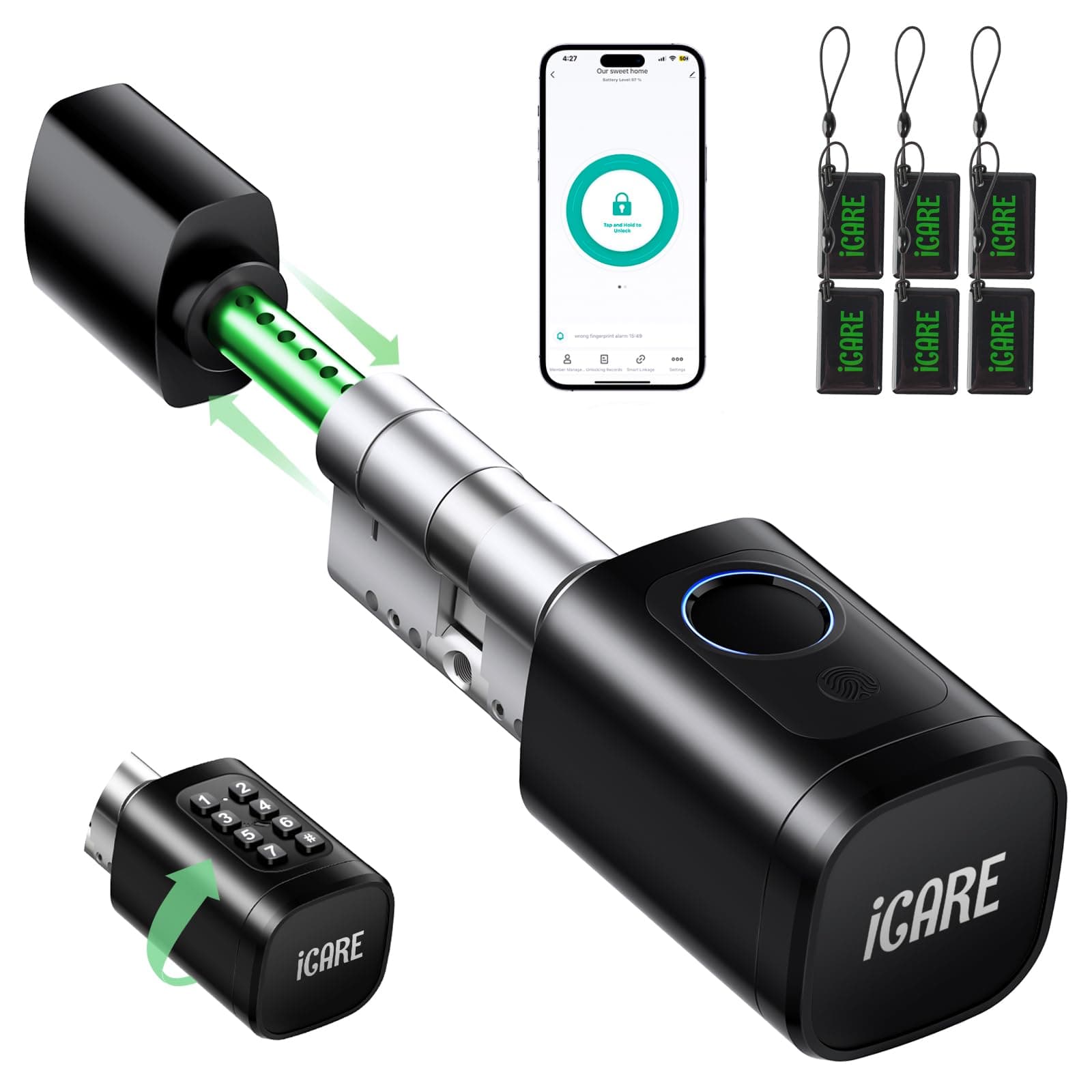 ICARE Türschloss Fingerabdruck Smart Lock 🚪🔒