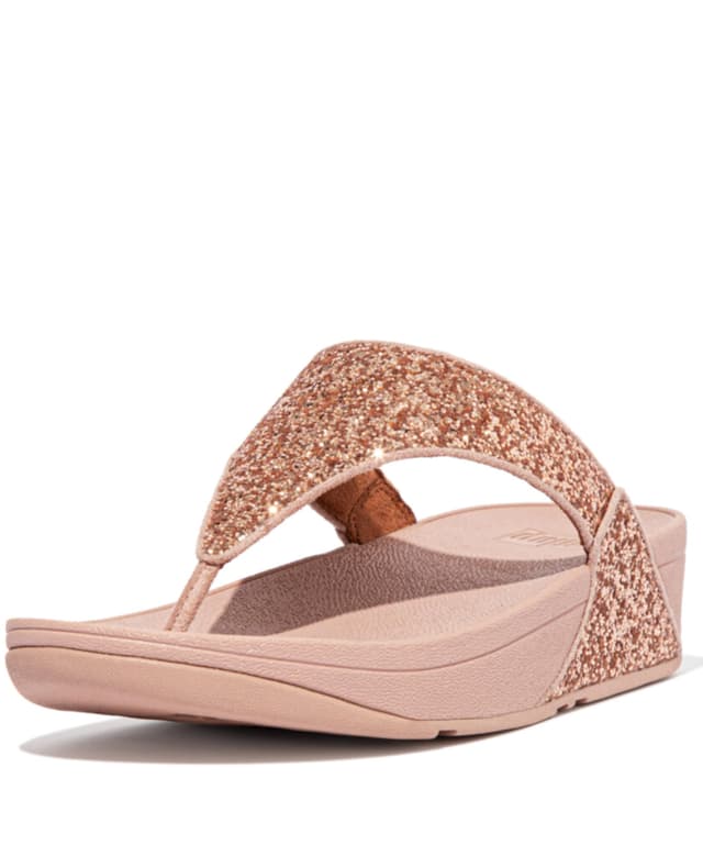 Angebot: Fitflop Damen Lulu Glitter Toe-Thongs Sandalen 42 EU Rose Gold ✨👡