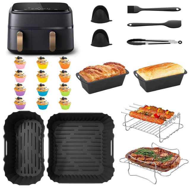 Heißluftfritteuse Zubehör Set 28-teilig für Philips Dual Basket Airfryer 3000/5000 Serie 🍳🔥