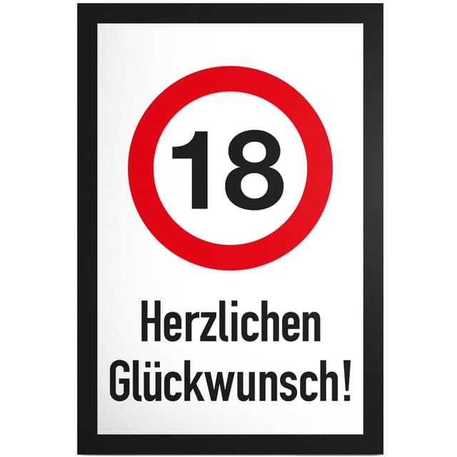 🎉 DankeDir! 18 Jahre Herzlichen Glückwunsch Schild - Geschenk 18. Geburtstag 🎁