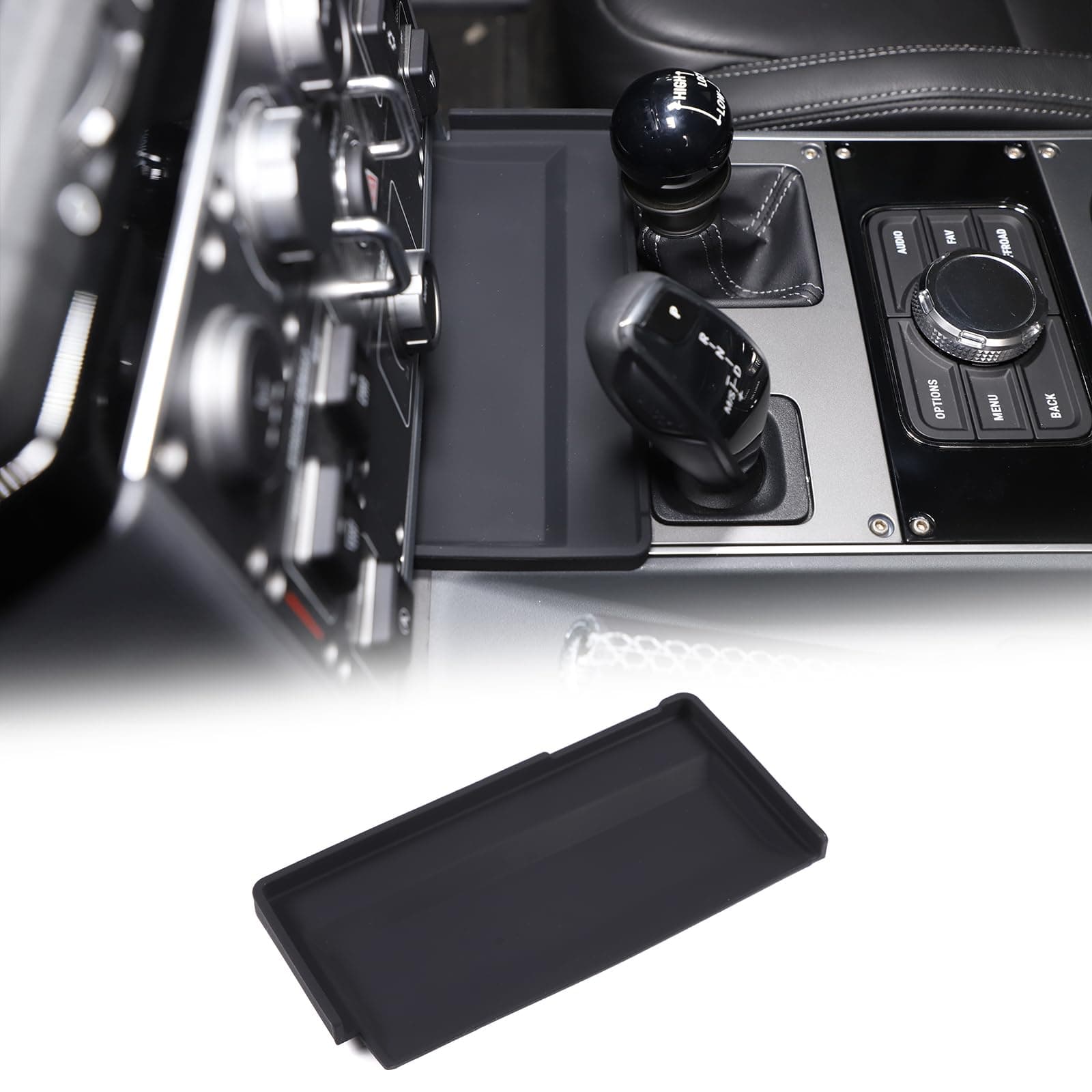 DIYUCAR Auto Mittelkonsole Gear Shift Aufbewahrungsbox Organizer Tablett Silikon Matten Kompatibel mit Ineos Grenadier 2020-2024 Innenzubehör 🚗