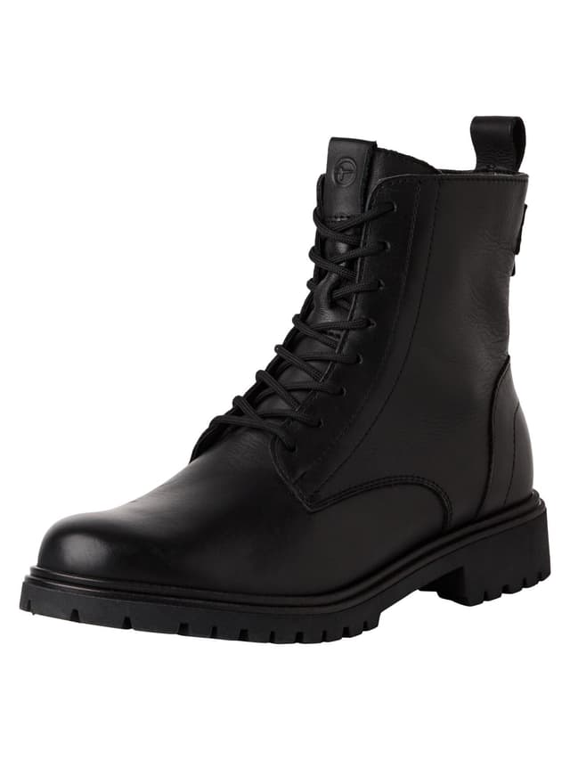 👢 Tamaris Damen Stiefelette Leder Blockabsatz 37 EU Schwarz 👢