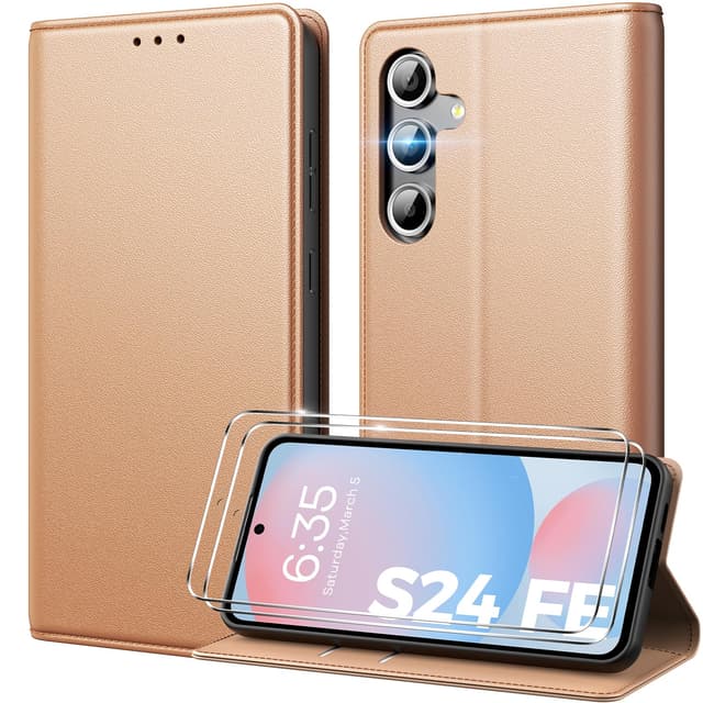 Peakally Handyhülle für Samsung Galaxy S24 FE Hülle Mit 2 Panzer Schutz Glas 📱🔒
