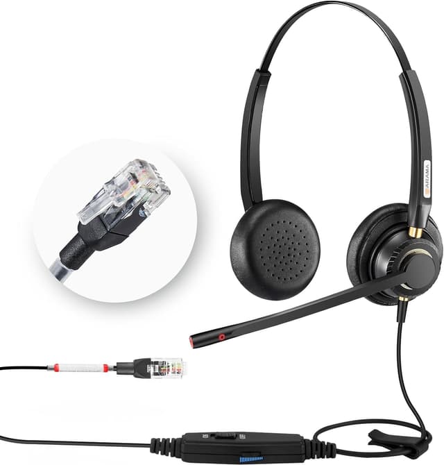 Arama Telefon Headset mit Mikrofon Noise Cancelling RJ9 Kopfhörer