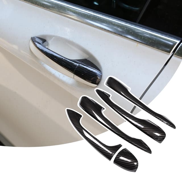 🚗 DIYUCAR Für MB Benz A-Klasse A180 A200 A250 W177 V177 2019 2020 2021 Auto ABS Chrom Türgriff Abdeckung Verkleidung Linkslenkerzubehör (Kohlefaser) 🛠️