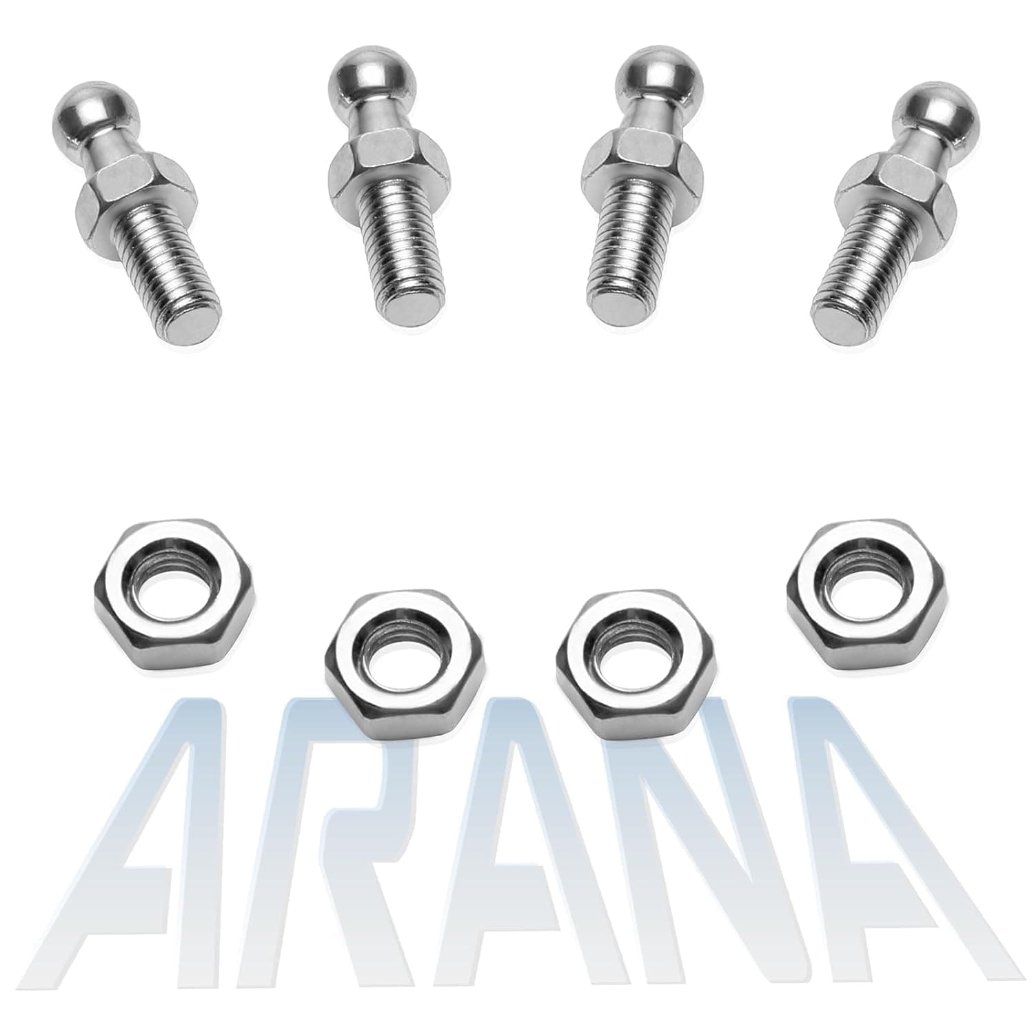 🔩 ARANA 10MM Kugelbolzen mit Hardware, 5/16"-18 Gewinde x 5/8" Langschaft Kugelschrauben 🚗🔧