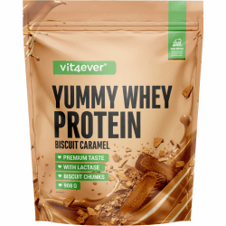 Yummy Whey Proteinpulver - Biscuit Caramel - Premium Eiweiß Shake mit bis zu 23g Protein pro Portion