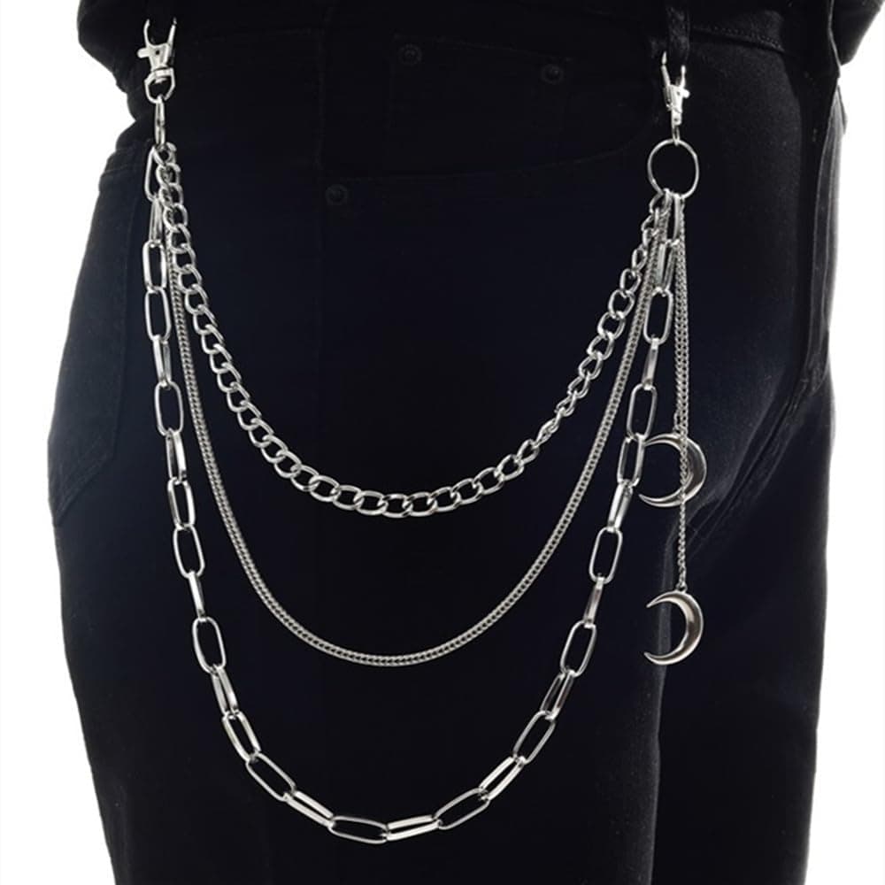OOTSR Punk Damen Hosenkette mit Mond Jeanskette 😎🌙
