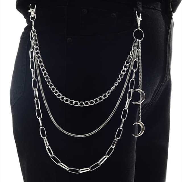 OOTSR Punk Damen Hosenkette mit Mond Jeanskette 😎🌙