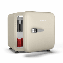 Klarstein Audrey Evo 43L Mini Kühlschrank - Retro-Design, Leise 40 dB, Verstellbare Füße, Wendetür, Kompressor Kühlung