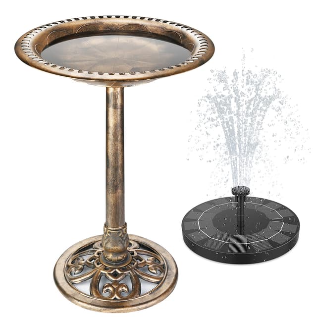 🐦🌞 AISITIN Vogeltränke mit 2.5W Solar Springbrunnen - Garten Dekoration