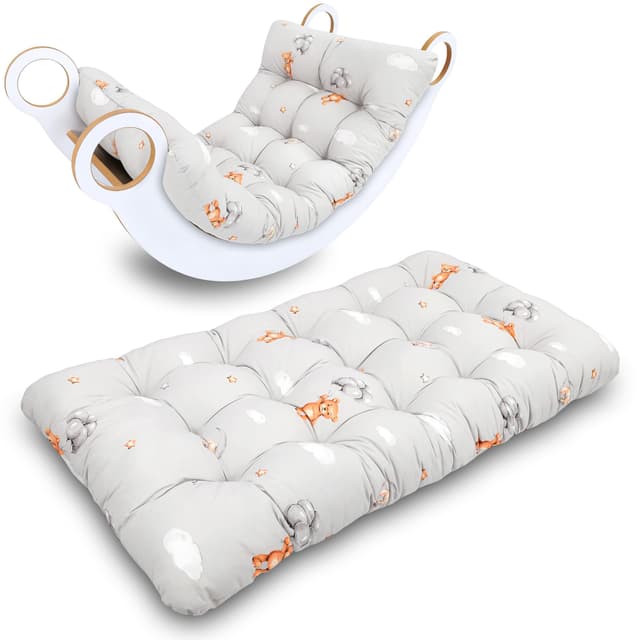 Krabbeldecke für Baby Kissen für Kletterbogen 60x120 cm - Bodenkissen Kinder Matte für Montessori Spielbogen Wippe Kletter Bogen Polster Spieldecke für Kinderzimmer Oeko-Tex Teddybären 60x120 cm Teddybären