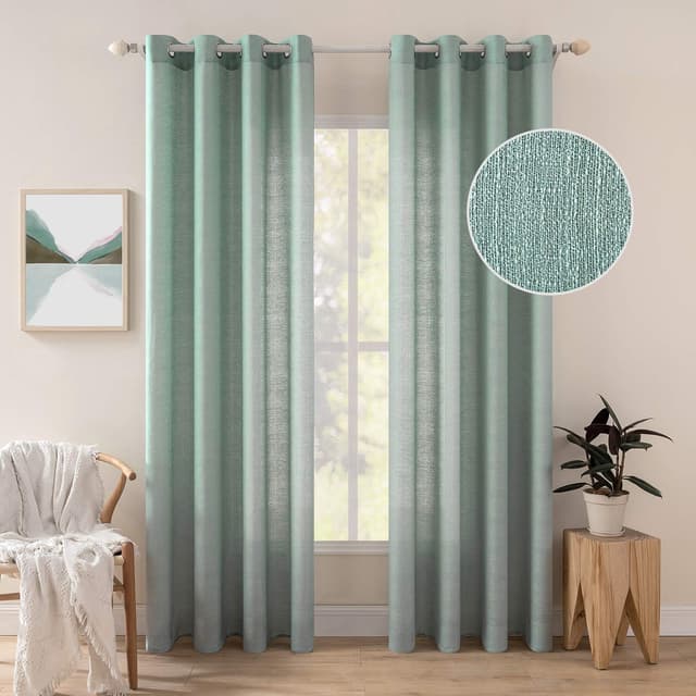🌟 MIULEE Vorhang Gardine 2er Set Voile Vorhänge Sheer Leinenvorhang Dekoschal Ösen transparent Farbverlauf