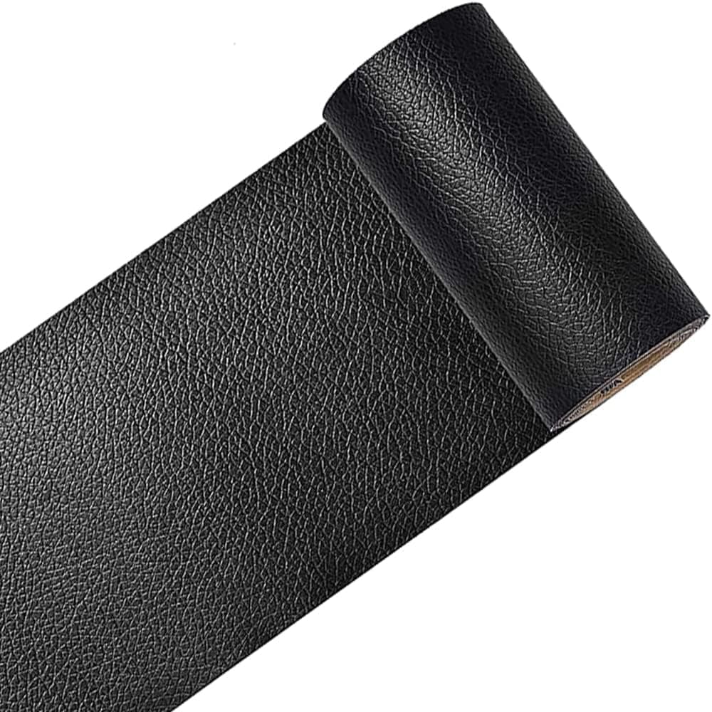 🌟 GlasFlength GF-Klebefolien-1 Kunstleder Selbstklebend, Leder Reparatur Patch Set für Möbel Sofa Autositze Taschen, Schwarz, 150 X 8CM - Leder Reparatur Kit für Möbel und Autos