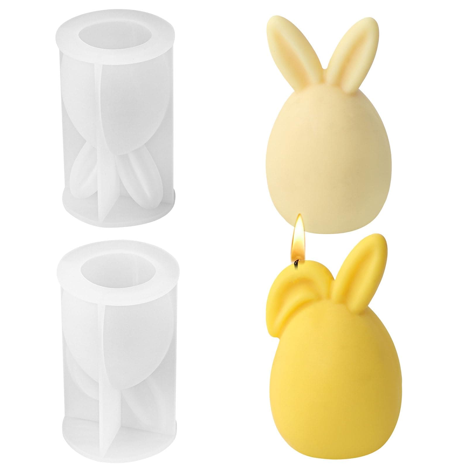 🐰🕯️ BDHYYM Silikonformen Gießformen, 3D Silikonform Ostern Hase Kerzenformen