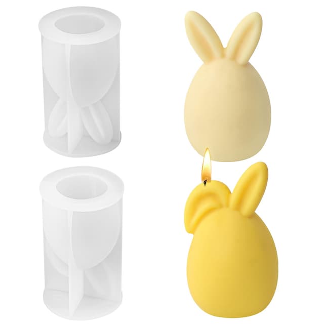 🐰🕯️ BDHYYM Silikonformen Gießformen, 3D Silikonform Ostern Hase Kerzenformen