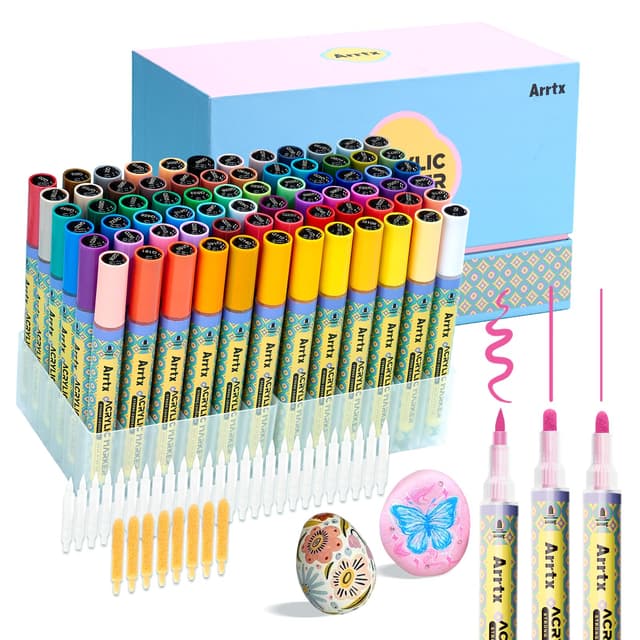 Arrtx Acrylstifte für Steine Bemalen, 72 Farben 🎨