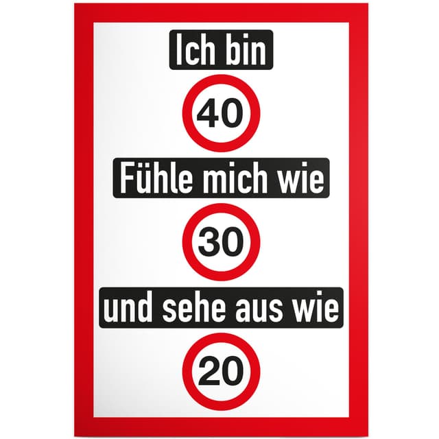 🥳 Lustiges Schild zum 40. Geburtstag - Geburtstagsdeko 🎉