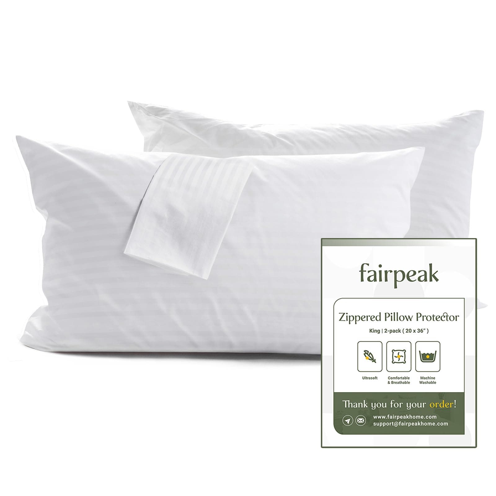 🛏️🌟 Fairpeak Kissenbezug 40 x 80 cm, 2er Pack, Luxus-Hotelqualität