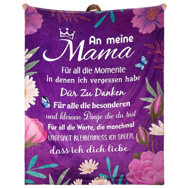 🎁 MestectPET Geburtstagsgeschenk für Mama von Tochter Sohn,Decke Besondere Mutter Geschenk zum Geburtstag Muttertag Weihnachten Valentinstag, Beste Mama Decke Geschenk, 1.8 * 1.4 M