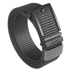 🌟 JUKMO Automatik Gürtel Herren, Nylon Taktischer Ratsche Gürtel M-für Taille 96cm-105cm (Länge 125cm) Grau 🌟