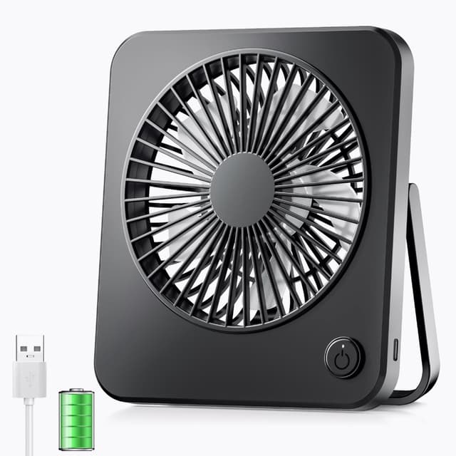 🌀🌬️ JATEKA Mini Ventilator Akku,USB Tischventilator - Schwarz