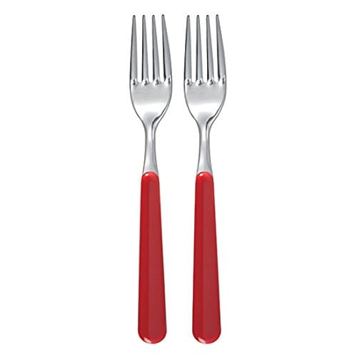 🍴🔴 Excèlsa Trendy 2 Stück Menügabeln Tafelgabeln, Rot - Angebot!