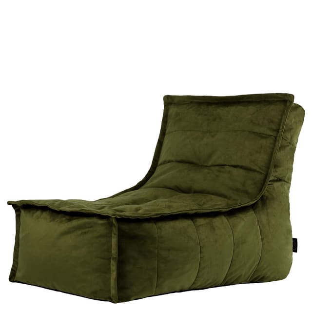 🌿🛋️ Icon Dolce Sitzsack-Liege für Erwachsene | Olivgrün | Flauschiger Samtstoff | Riesen Sitzsack Samt mit Füllung