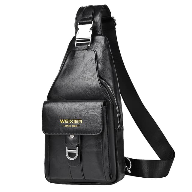 🎒 A-QMZL Sling Bags Brusttasche Herren Crossbody Umhängetasche Schwarz2 🎒