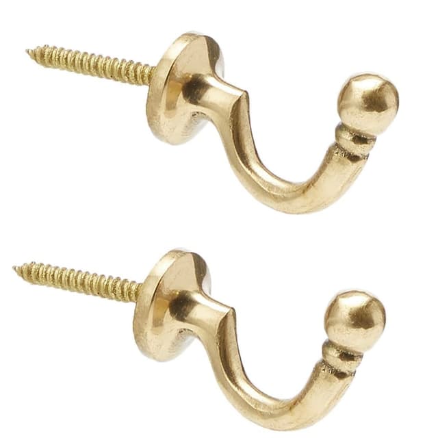 🌟 Merriway BH01610 25 mm Kugelkopf-Gardinen-Raffhalter, Messing massiv / Weiß, 2 Stück 🌟