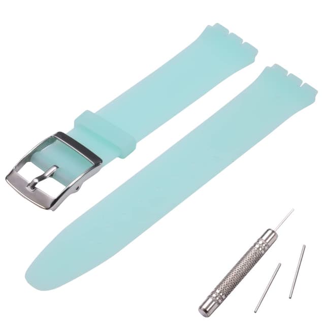 MCXGL Silikon Ersatzarmband Ultra-Thin Damenuhrband Kompatibel mit Swatch Skin Serie Uhrenarmband (16mm) Baby blau ⌚🔵