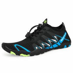 🌊 Strandschuhe Damen Herren Wasserschuhe Badeschuhe Unisex Atmungsaktiv Leicht Barfußschuhe rutschfeste für Schwimmen Tauchen 48 EU S901 Schwarz Blau 🏊‍♂️🩴