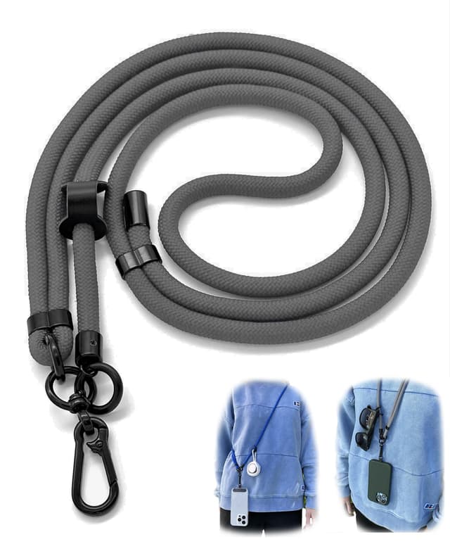 ICOVERI Handykette Universal zum Umhängen - Nylon Kordel Grau 📱🔑
