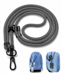 ICOVERI Handykette Universal zum Umhängen - Nylon Kordel Grau 📱🔑