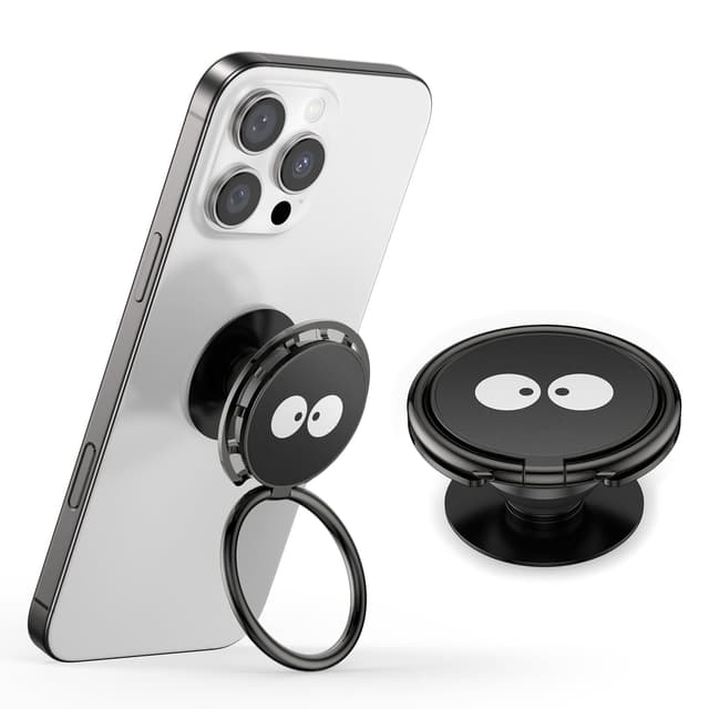 📱 GlasFlength Popsocket Handy Ring Halterung - Schwarz 255° Handyring 360° Handy Knopf 🌟