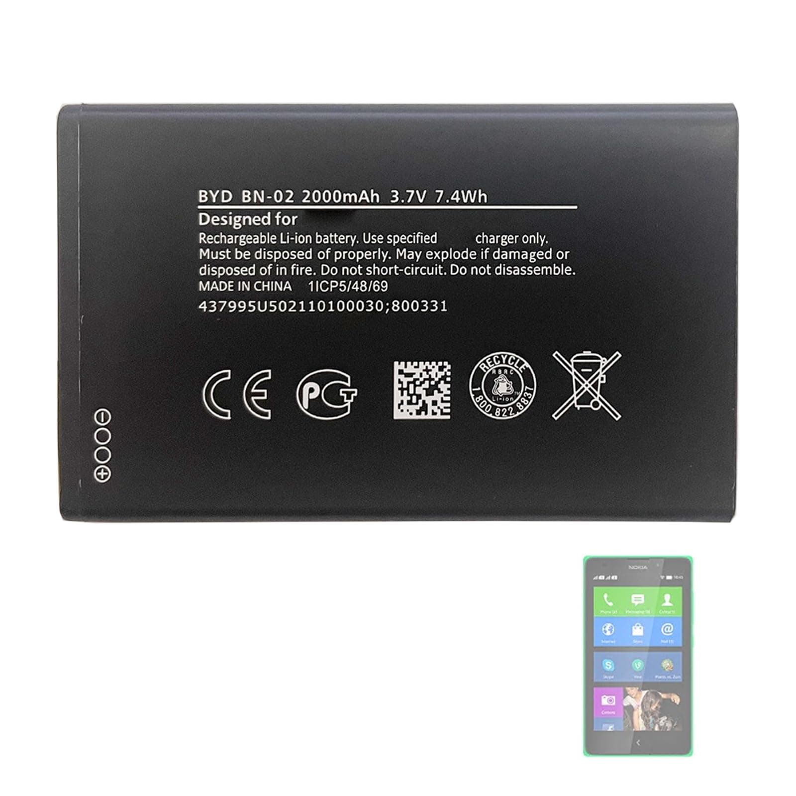 🔋📱 Aousavo BN-02 Ersatz Akku Kompatibel mit Nokia XL BN-02 Telefon