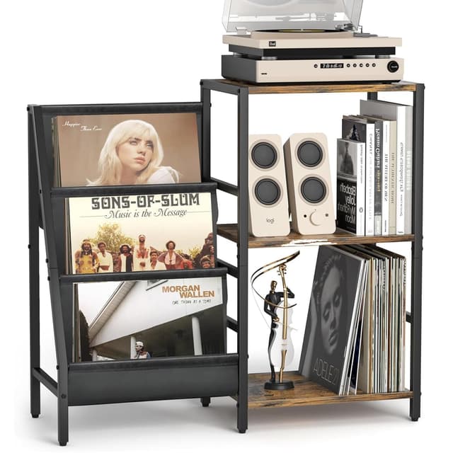 🎵 VINCOURNA Schallplattenständer mit 3-Tier Vinyl Aufbewahrung 🎶