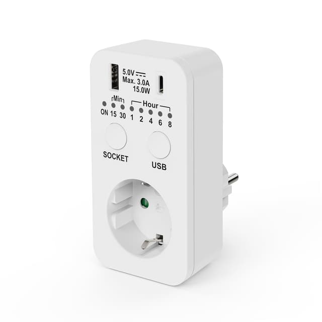 🔌⏲️ Conecto Steckdose Timer mit USB und USB-C Anschlüssen