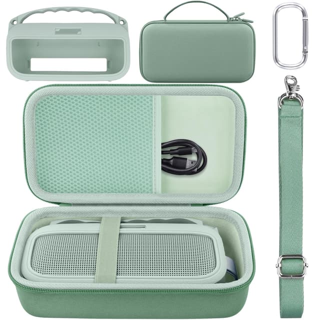 co2CREA Harte Tasche und Silikonhülle für Bose SoundLink Flex (2.Gen.) - Minze 🎵🔊