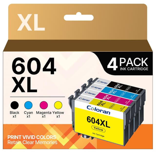 Coloran 604XL 604 XL Druckerpatronen Kompatibel für Epson XP 3200 Patronen 604XL Patronen für Epson XP 2205 Druckerpatronen für XP 4200 WF 2930 XP 3205 XP 4205 WF 2935 XP 2200 WF 2910 (4er-Pack) 604XL 604 XL, Schwarz Cyan Magenta Gelb 🖨️