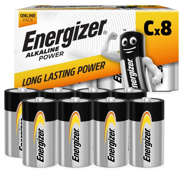 🔋 Energizer Alkaline Power C Batterien (8 Stück) - Plastikfreie Verpackung - 7 Jahre lagerfähig 🌟