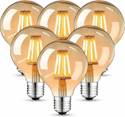 6 Stück Vintage Edison LED Glühbirne E27 4W 2700K Retro Antike Glühbirne