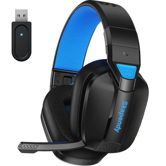 Skapendy Wireless Gaming Headset für PS5, PS4, PC - Faltbares Gaming Kopfhörer Mit Mikrofon