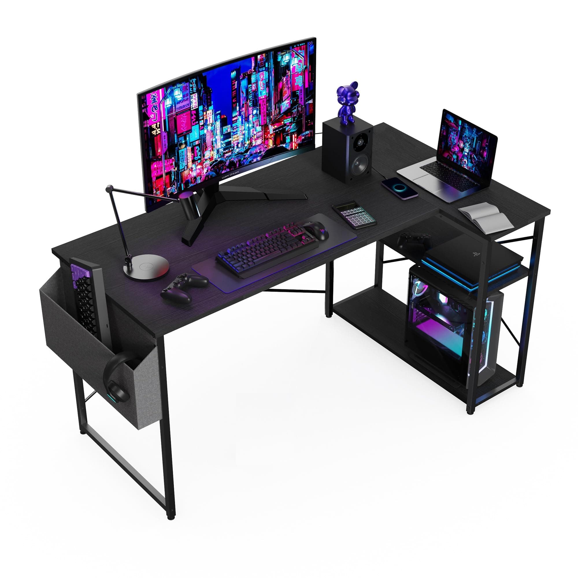 🎮 BEXEVUE L-förmiger Schreibtisch - 120x70 cm Gaming Tisch mit Ablagefächer 🖥️
