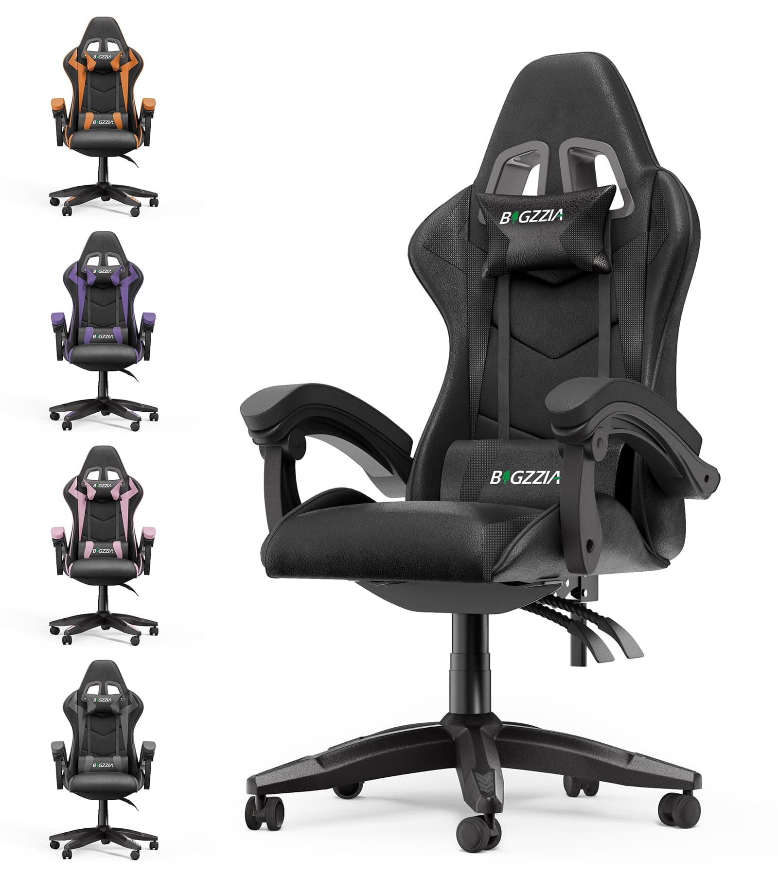 🎮 Großerzzia Gaming Stuhl mit Fußstütze - Ergonomischer Gamer Stuhl für Erwachsene Mädchen Junge