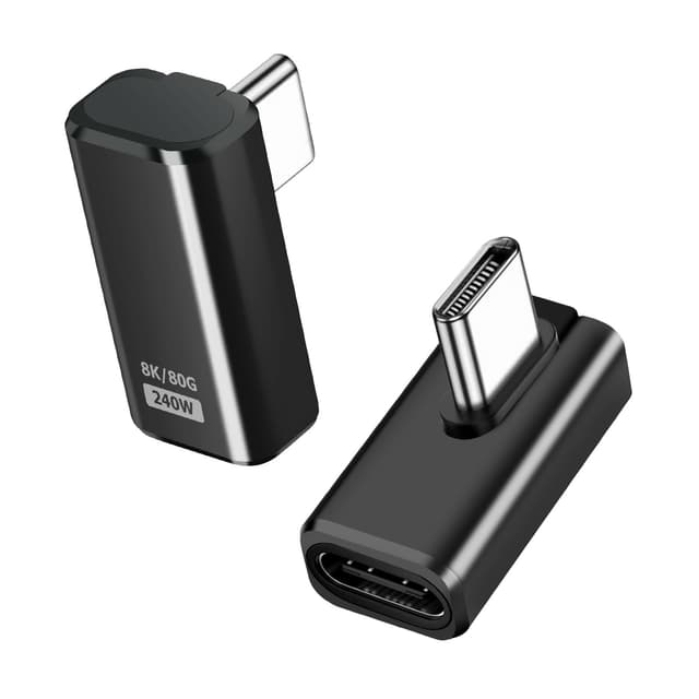 🔌 Puiseno 2 Stück USB-C Adapter, unterstützt Thunderbolt 5, 240W, 80Gbps, Schwarz ⚡