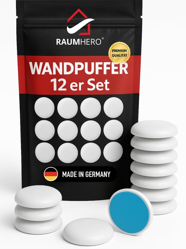 🚪 Raumhero 12x Türstopper Wand selbstklebend - Made in Germany 🇩🇪