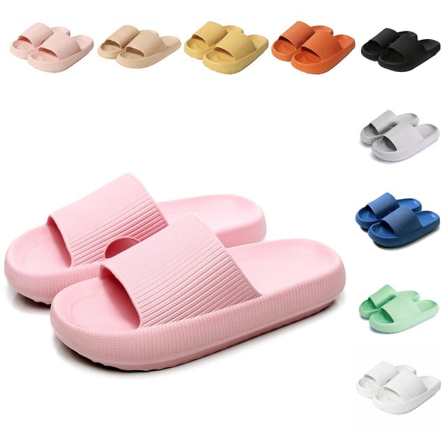 Sumvov Cozyslides Original Damen Schlappen 100% EVA Super Weich Rutschfest Badeschuhe Cozislides Original Hausschuhe Damen 36/37 EU Rosa